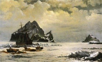 ボート Painting - 北極氷原の朝のボート海景 ウィリアム・ブラッドフォード
